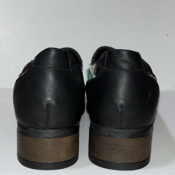 Mellow Walk Vanessa Slip On Shoes Steel Toe Heeled Woman's size 8 Black Leather - Picture 11 of 16